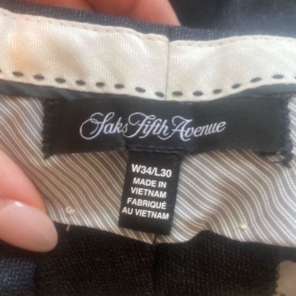 Saks Fifth Avenue COLLECTION Mens Textured Wool Flat-Front Pants - Picture 5 of 8